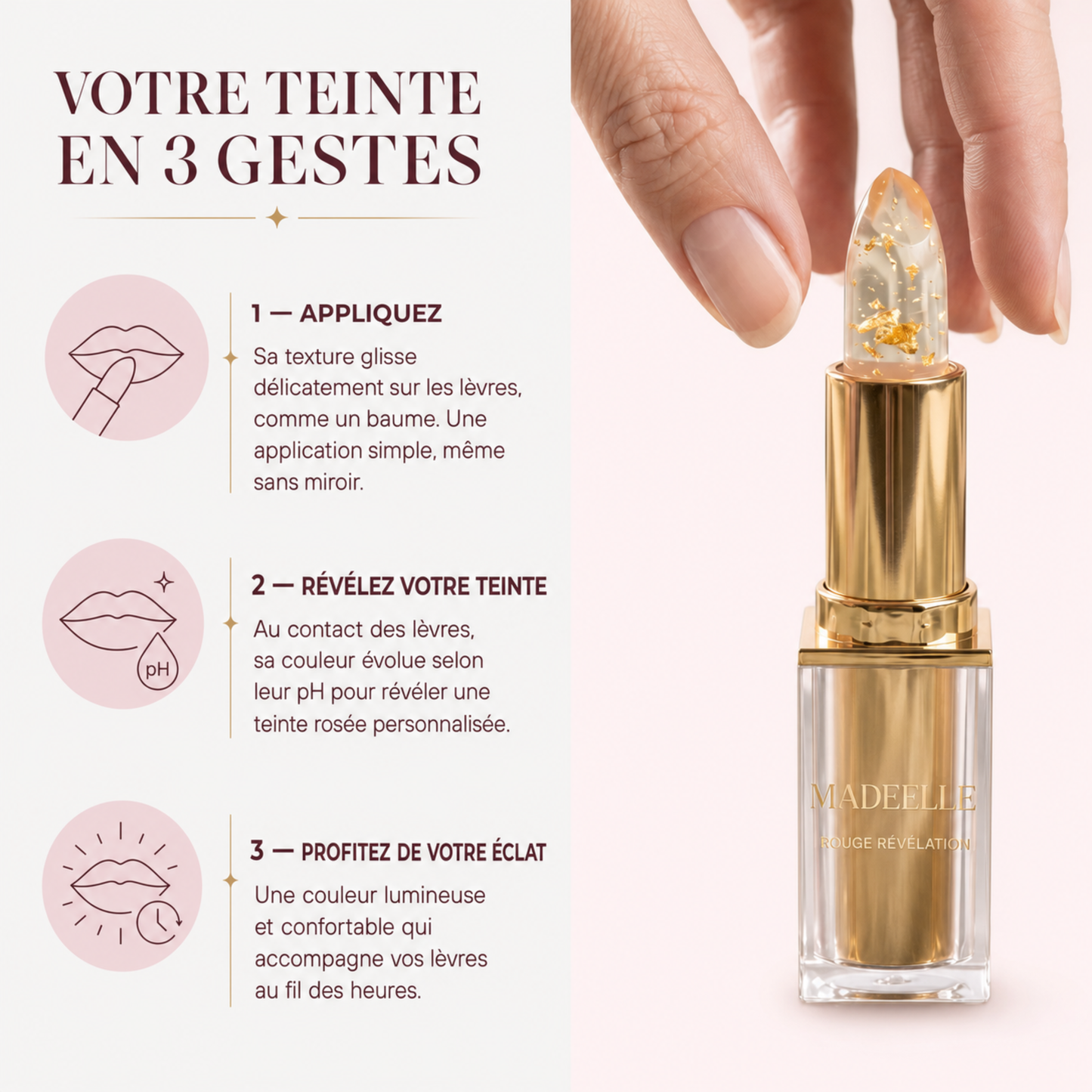 Rouge Révélation® – Rouge à lèvres pH à couleur modulable